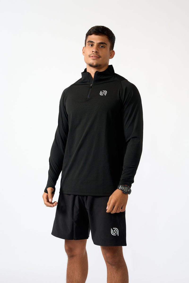 Beyond Men's Black 1/4 zip Long sleeve - Image 1